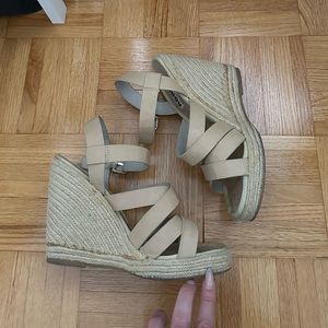 Tan Wedges With Buckle